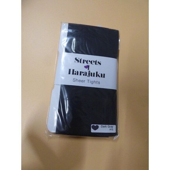 Streets Harajuku Sheer Tights, OS (90lbs-148lbs), 50D,  Dark Gray - Picture 1 of 3